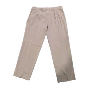 Tommy Bahama Pants Men's 42 x 32 Tan Pleated Silk Vacation Dress Pants
